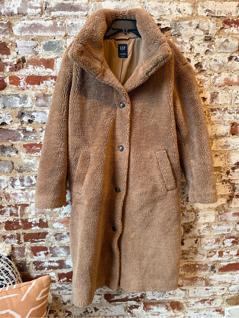 GAP Women's Teddy Faux Shearling Coat - Camel Brown